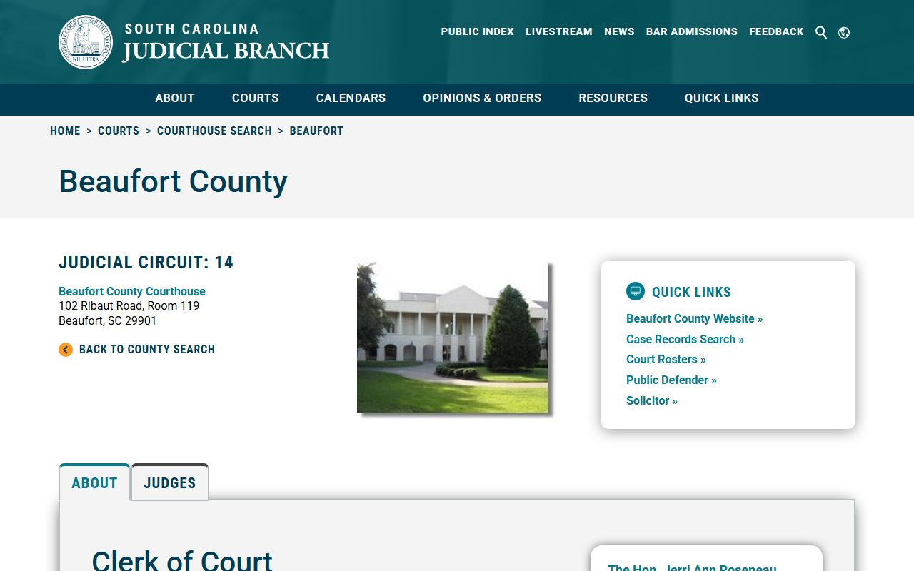 Beaufort County family court records SC judicial branch contact
