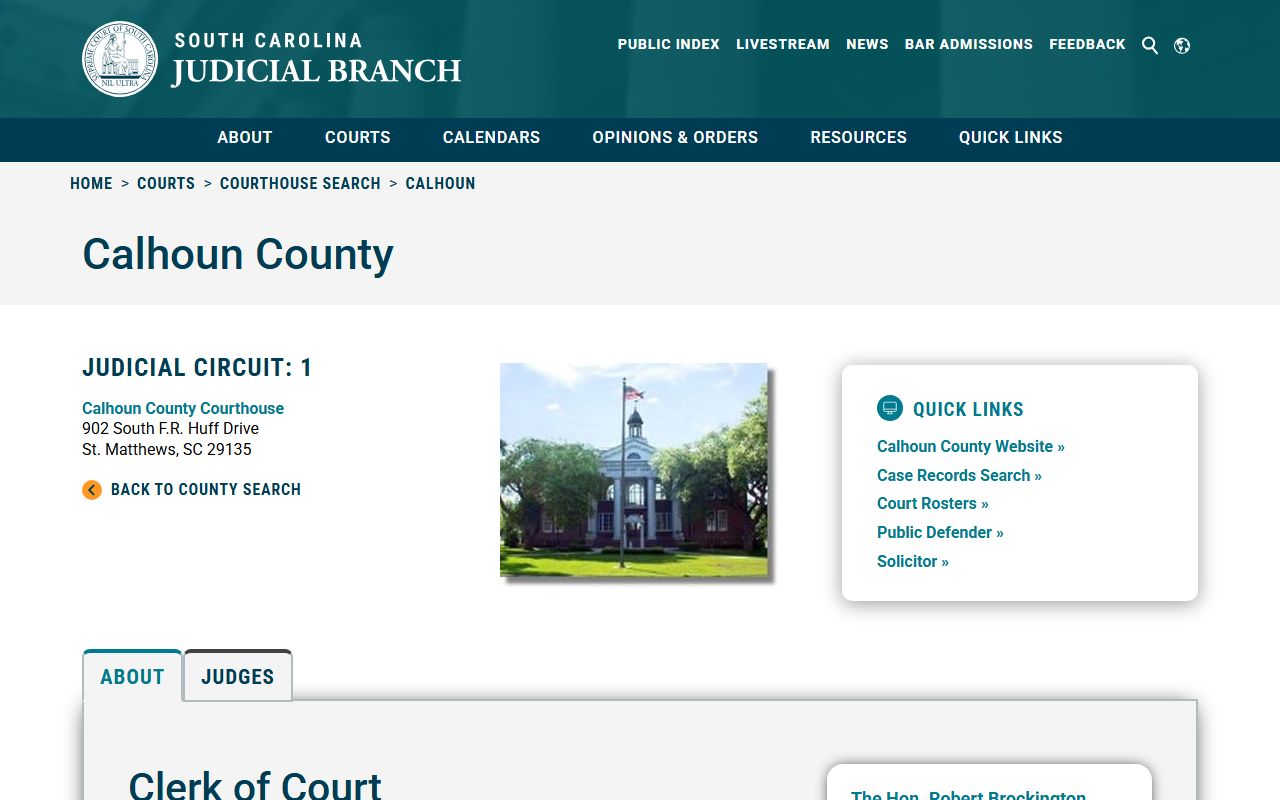 Calhoun County family court records clerk contact information
