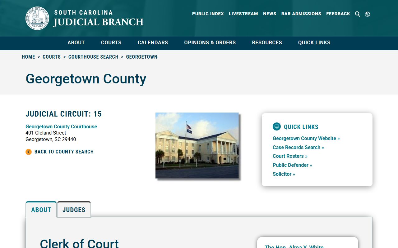 Georgetown County family court records clerk of court