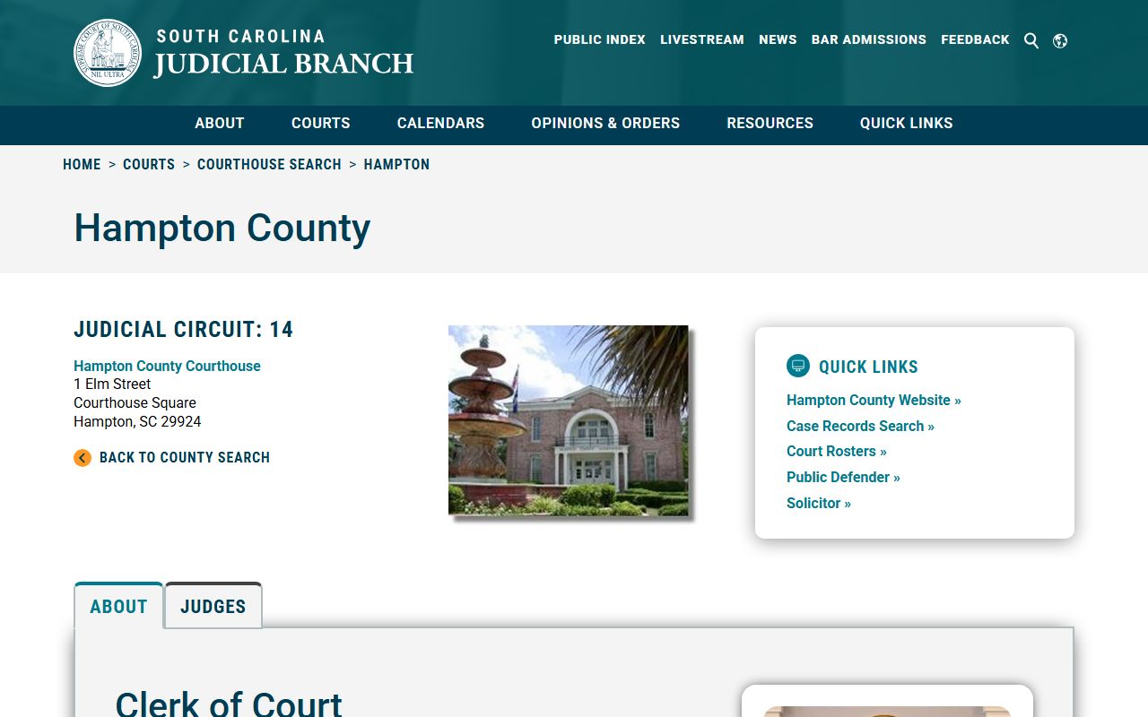 Hampton County family court records courthouse directory