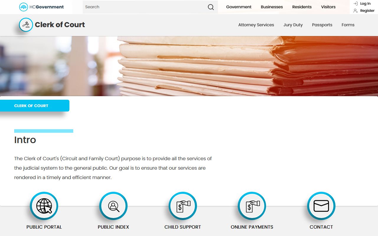 Horry County family court records Clerk of Court