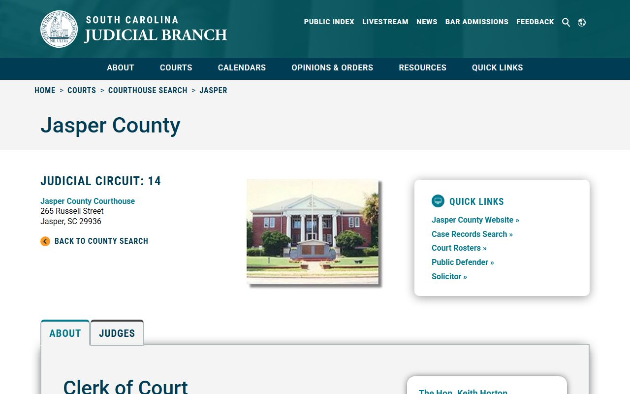 Jasper County family court records courthouse directory
