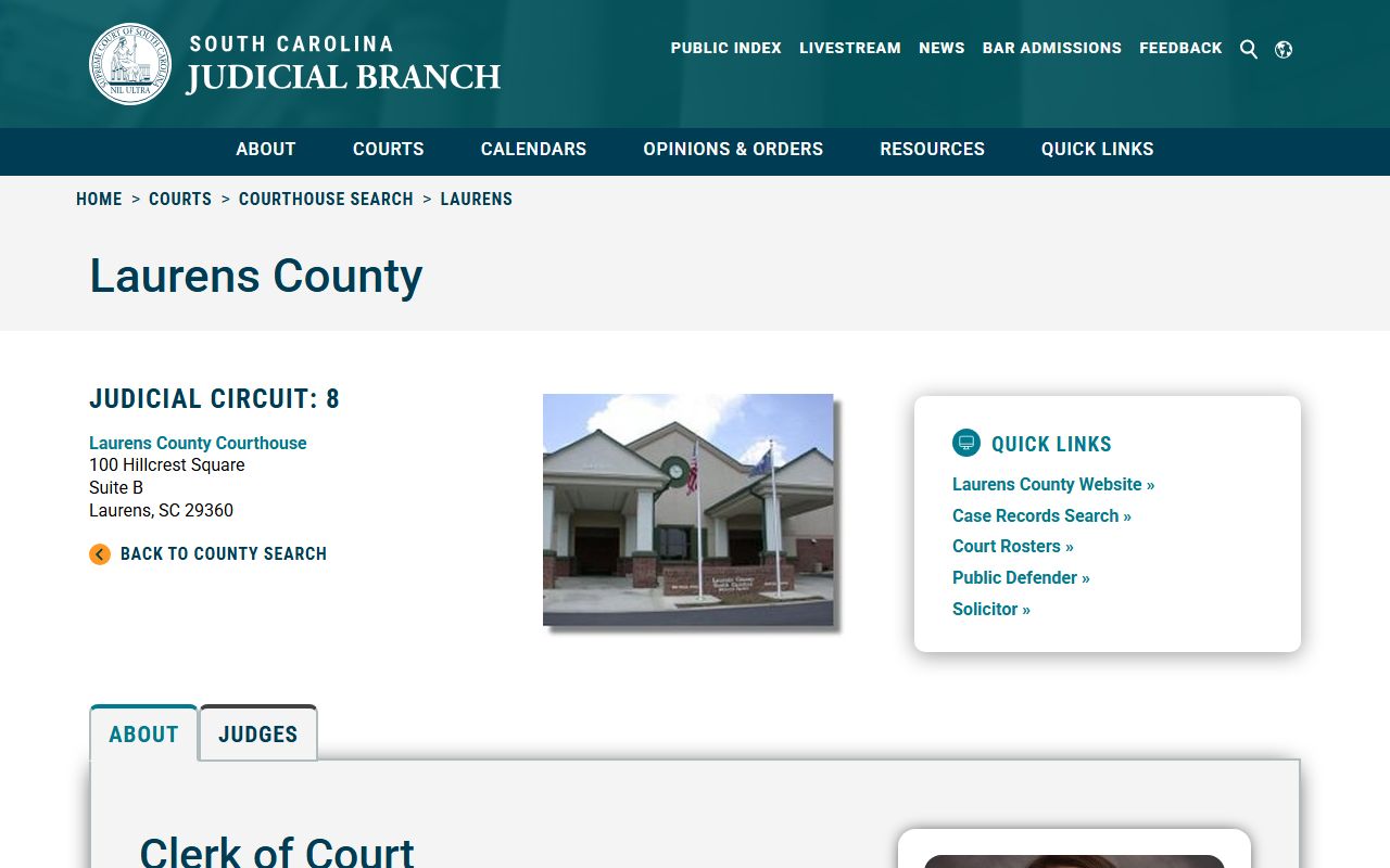Laurens County family court records courthouse information