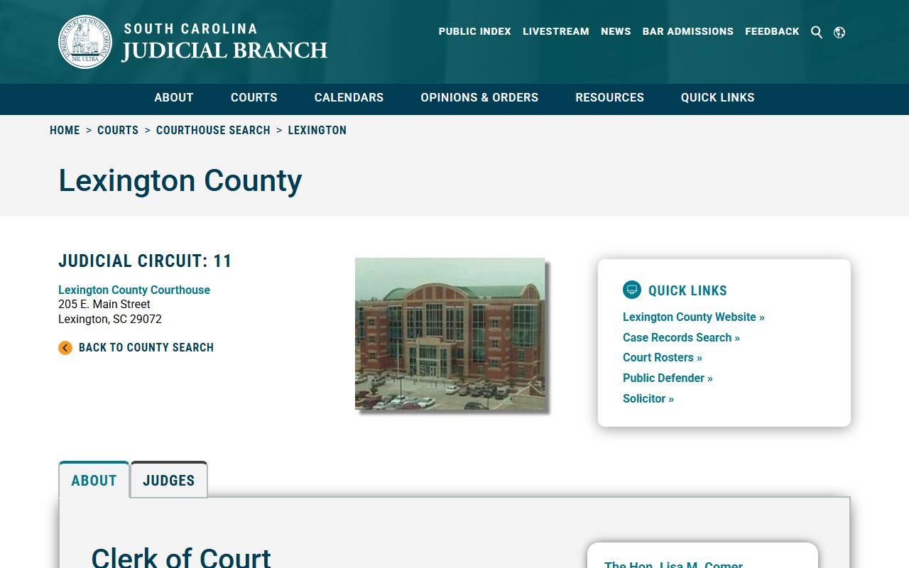 Lexington County family court records Clerk of Court