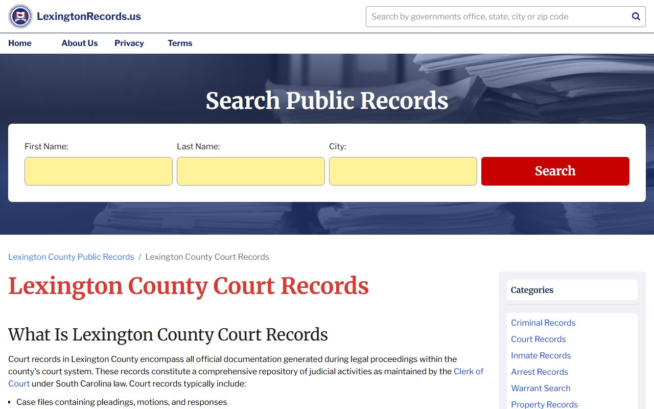 Lexington County family court records online access