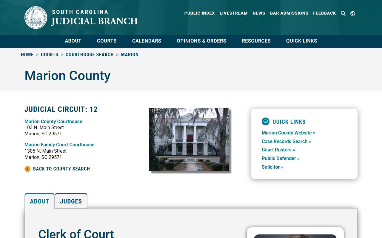 Marion County family court records clerk of court