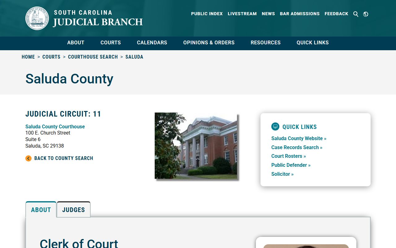 Saluda County family court records clerk of court
