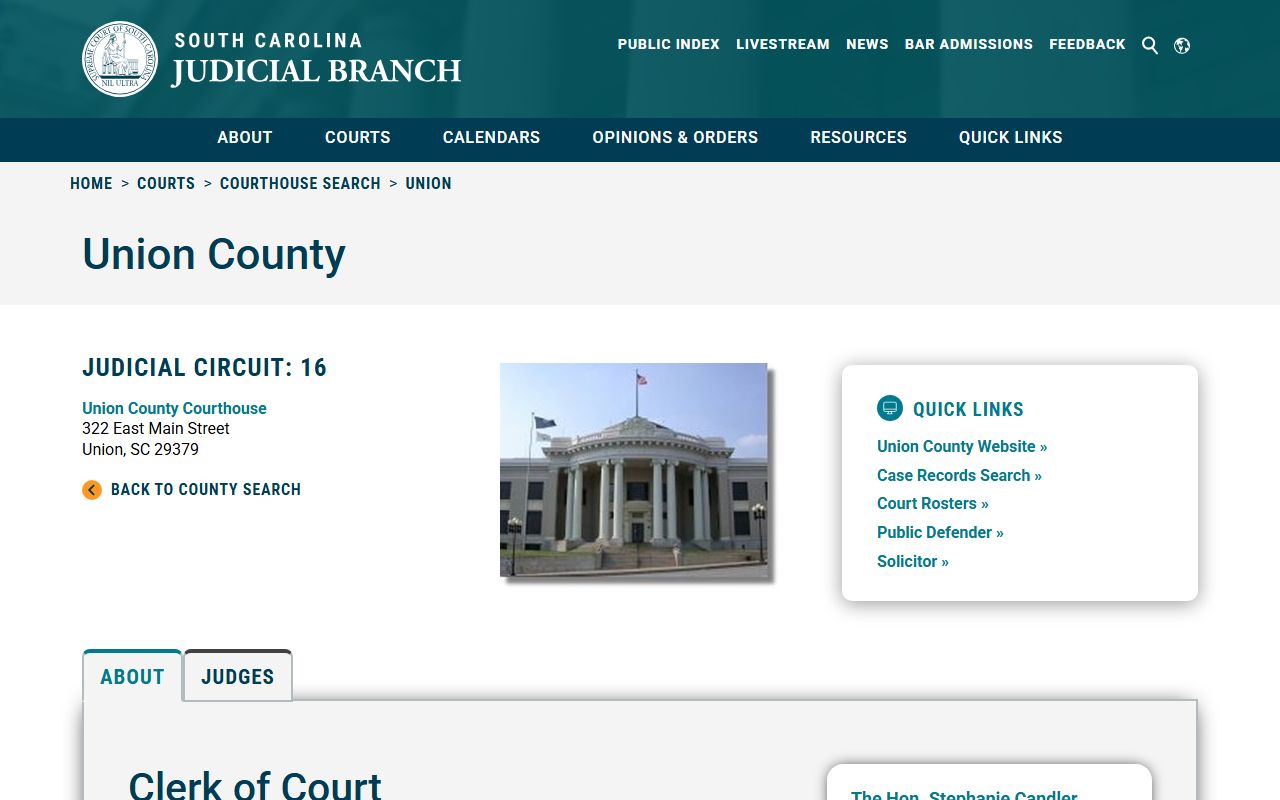 Union County family court records clerk of court