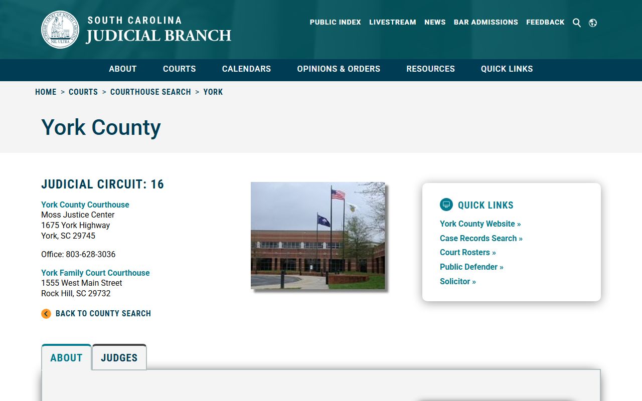 York County family court records SC Judicial Branch courthouse search