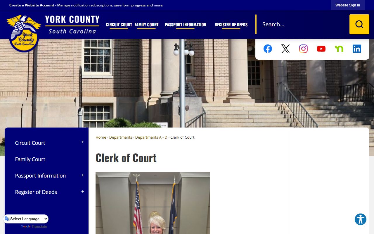 York County family court records clerk of court